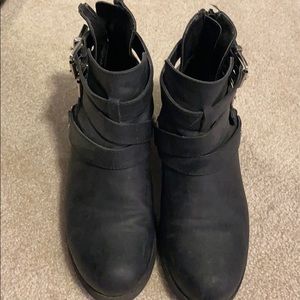 Black/grey ankle boots